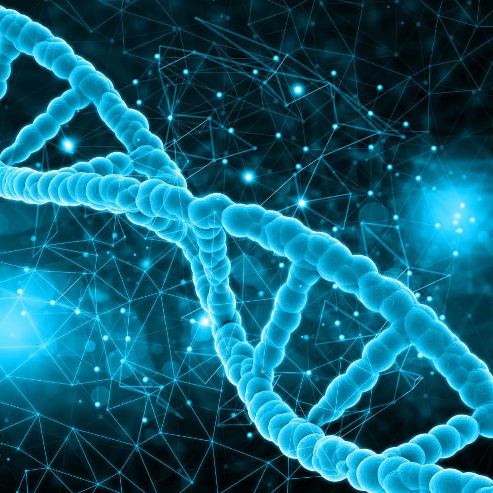 Blå DNA-strenge